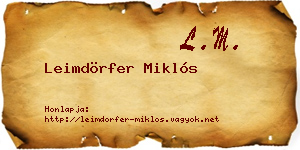 Leimdörfer Miklós névjegykártya