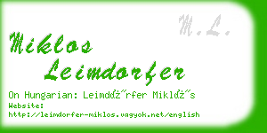 miklos leimdorfer business card